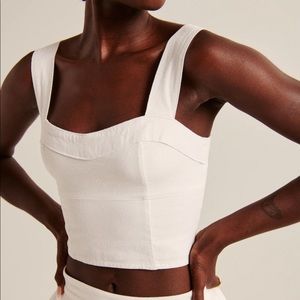 Abercrombie Linen Cropped Corset Top